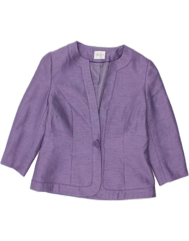 Women's Coats with Fur LiningEASTEX Womens 1 Button 3/4 Sleeve Blazer Jacket UK 10 Small  Purple