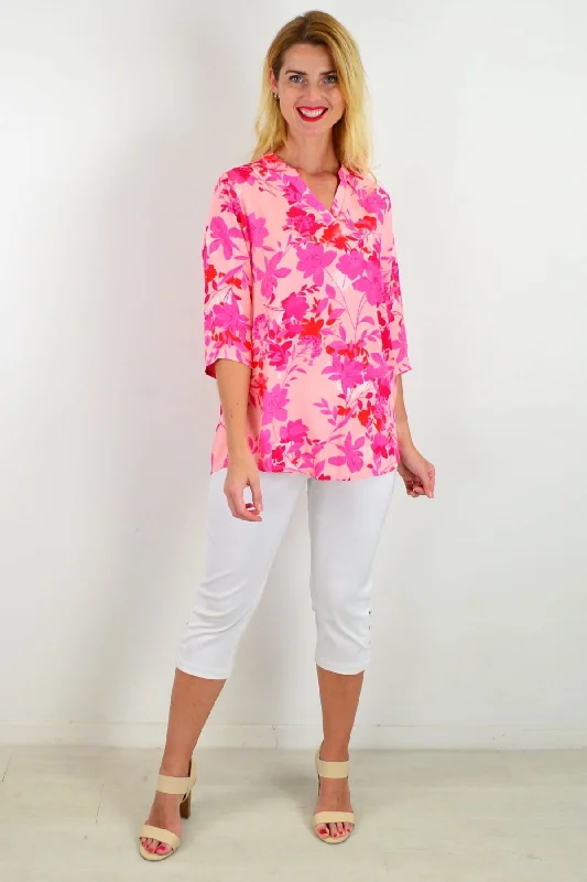 Women's Quick-Dry ShortsPop Of Colour Floral Tunic Top