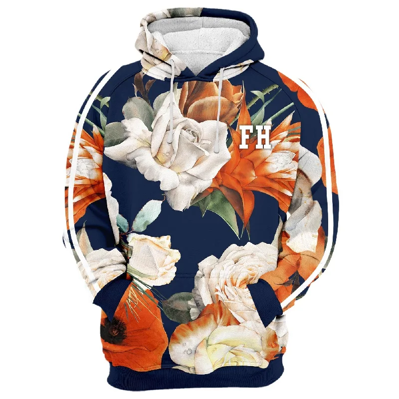 Women's Hooded Sweatshirts with Geometric LiningRose Blossom Hoodie