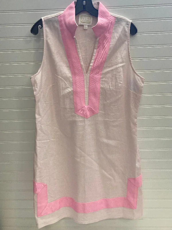 Women's Notched Collar DressesPink Dress Casual Short Sail To Sable, Size L