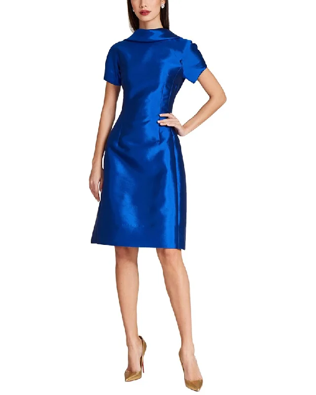 Women's High-Neck DressesTeri Jon by Rickie Freeman Special Occasion Short Silk-Blend Dress