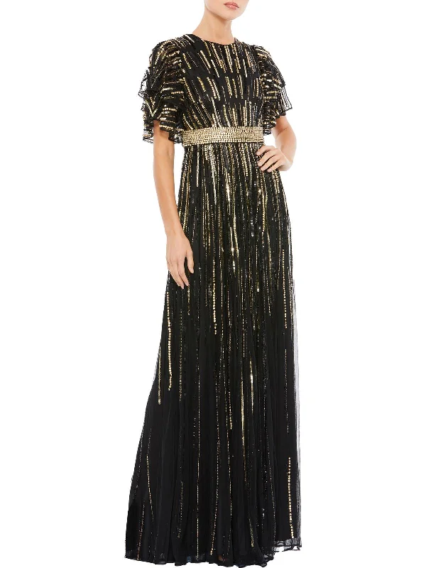 Women's One-Shoulder DressesWomens Sequined Mai Evening Dress