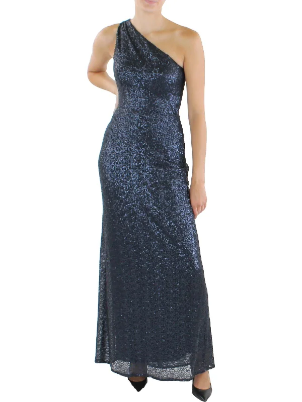 Women's Mini DressesWomens Sequined One Shoulder Evening Dress