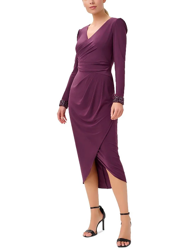 Women's Off-the-Shoulder DressesWomens Surplice Tea Wrap Dress