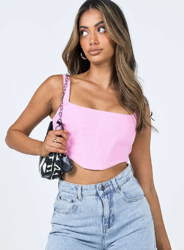 Women's Blouse with FrillsKaeshia Rib Bustier Pink