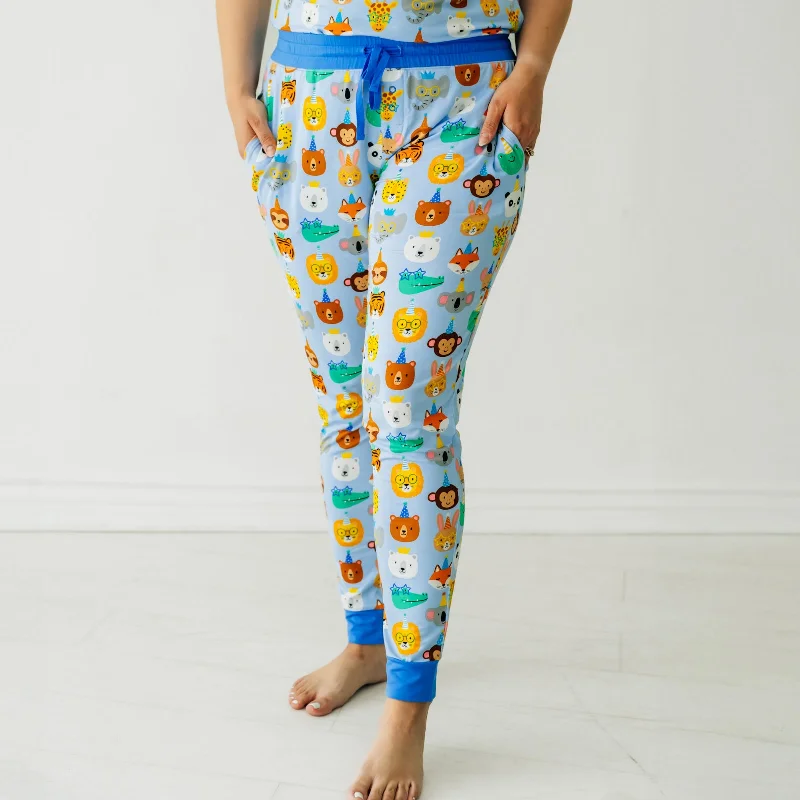 women's pajamas for movie nightsBlue Party Pals Women's Pajama Pants