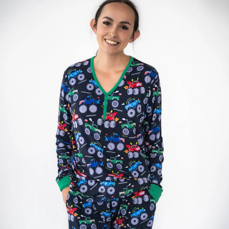 women's pajamas made in USAMonster Truck Madness Women's Pajama Top