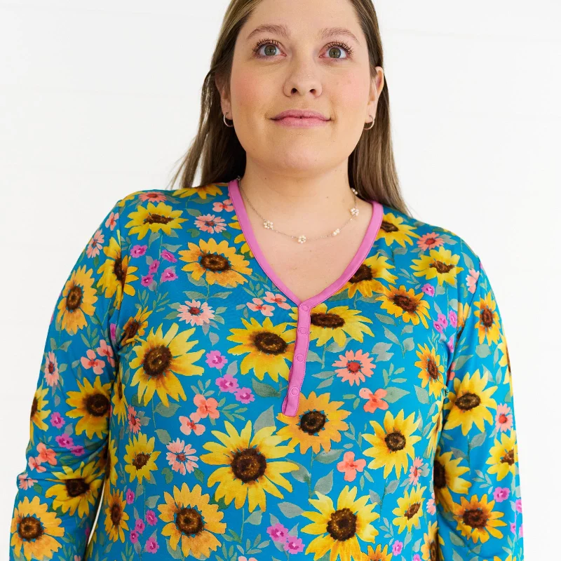 women's pajamas with pocketsSunflower Fields Women's Pajama Top